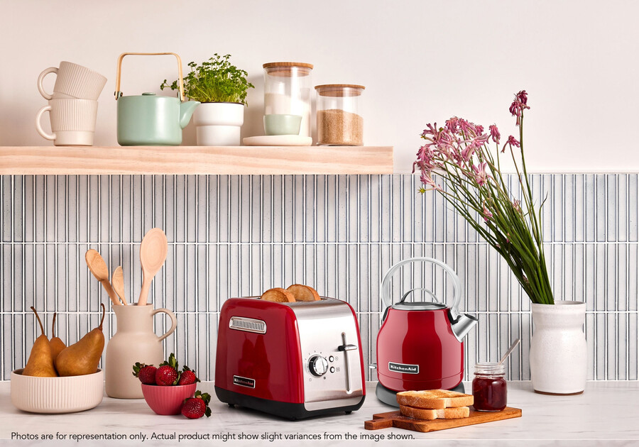 1.25l artisan electric kettle kek1222 2 slice toaster kmt2115 bundle