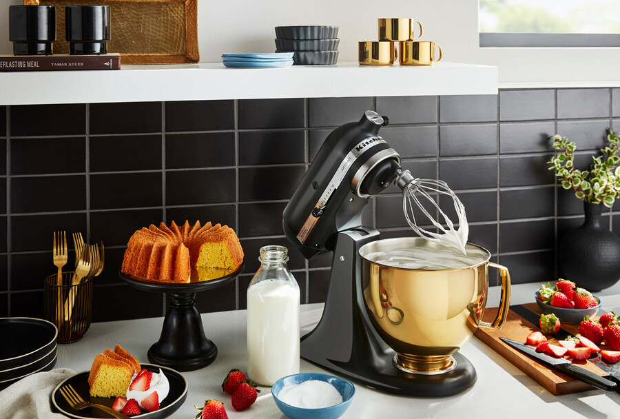 4.7l radiant gold stainless steel bowl for tilt-head stand mixer ksm5s
